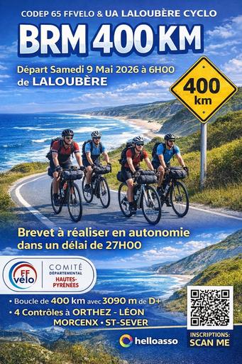 Logo BRM 400 - 2026 du CODEP65