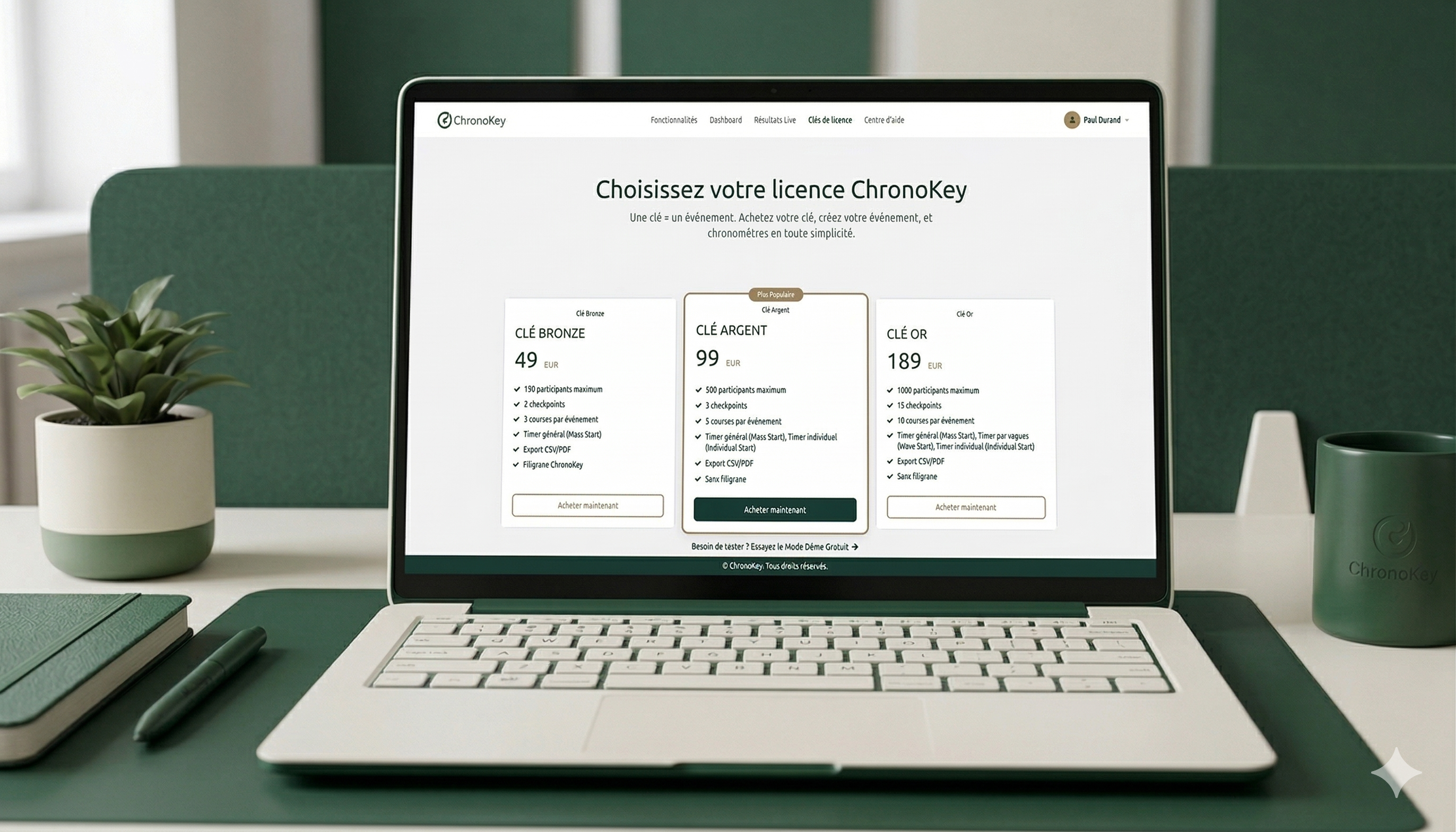 Activer une clé de licence ou mode démo