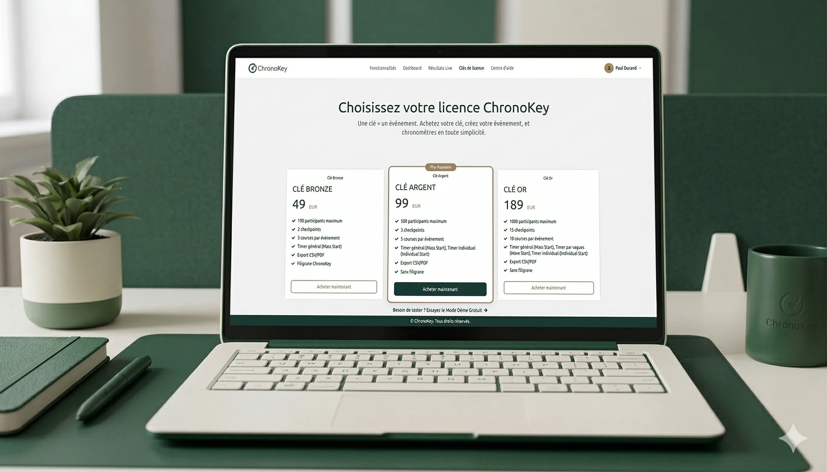 Activer une clé de licence ou mode démo