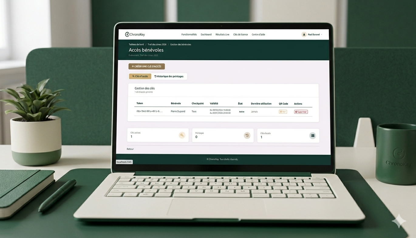 Codes QR d'accès pour les bénévoles