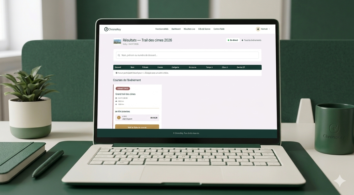 Classements en direct et diffusion publique